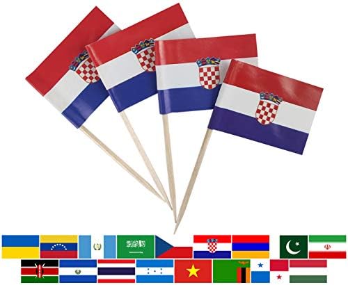 JBCD קרואטיה קיסם דגל קרואטי מיני דגלי טופר עוגות קטנות