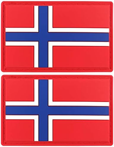 תיקון דגל נורווגיה של JBCD תיקון טקטי נורווגי - וו גומי PVC וכתם אטב לולאה