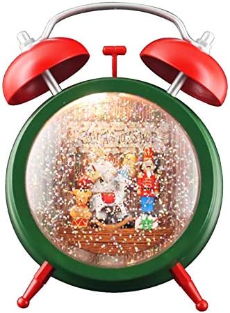 ניצחון יצירתי חנות צעצועים סנטה בשעון גלובוס המים המוזיקלי ספינר 7.25 H עם סוללת נצנצים מסתחררת מופעלת,