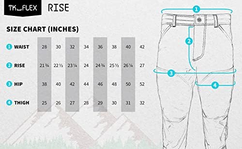 מכנסיים טכניים של TK Flex Rise לגברים, בד כותנה/ניילון קל משקל, יבש מהיר, נושם, 8 כיסים