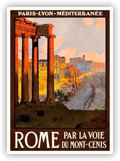 רומא רומא איטליה נסיעות וינטג ' - מדבקות מדבקות ויניל לטלפון, מחשב נייד, בקבוק מים