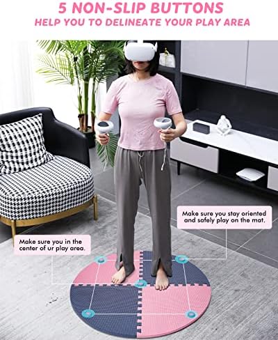 DOOHOEEK VR נשיאה מארז ו- VR MAT 34 , All-in-One VR אוזניות אביזרים, מחצלת פאזל עיצובית ניידת