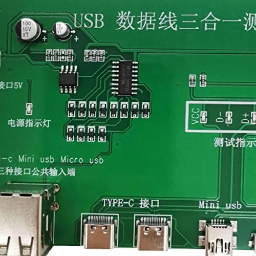 בודק כבל USB של Yuehuam, מתקן בדיקת חוט נתונים מדויק מסוג C/מיני USB/Micro-USB כבל USB Triad Tester