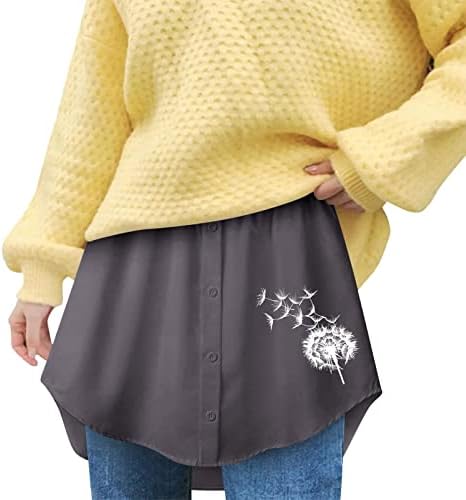 שכבות חולצה מרחיבי לנשים בתוספת גודל מזויף למעלה נמוך לטאטא חולצה חצי אורך מיני חצאית מקרית טרנדי חולצה מאריך