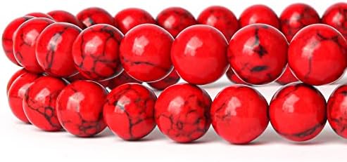 אדום טורקיז טבעי חן חרוזים להכנת תכשיטים-60 יחידות 6 ממ רופף עגול אבן חרוזים עבור עשה זאת בעצמך צמידים