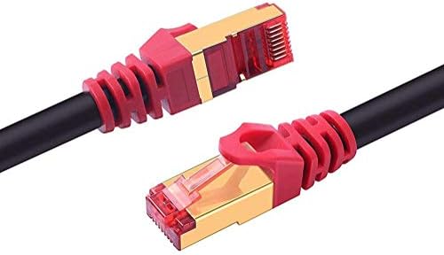 כבל Ethernet 25 רגל, Shindkee 26AWG כבד Cat7 כבד כבל טלאי כבל RJ45 10 Gigabit 600MHz כבל חוט LAN STP למודם