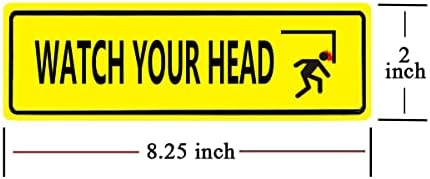 Youok צפה בתוויות מדבקות הראש שלך, 8.25 '' × 2 '' שים לב לזהירות אזהרה מדבקה מדבקה מדבקה לעסקים, שלטי דלתות,