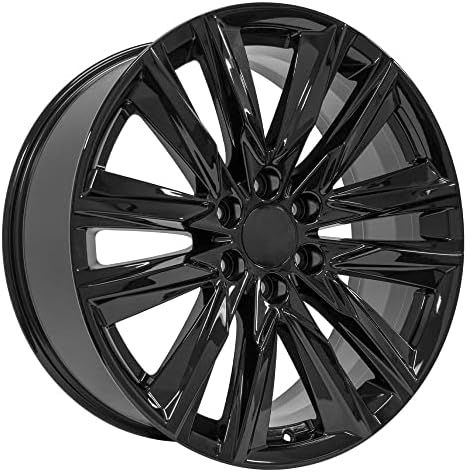 OE Wheels LLC 22 אינץ 'חישוקים מתאימים לסילברדו טאהו סיירה יוקון אסקאלאדה CA91 שחור 22x9 RIM