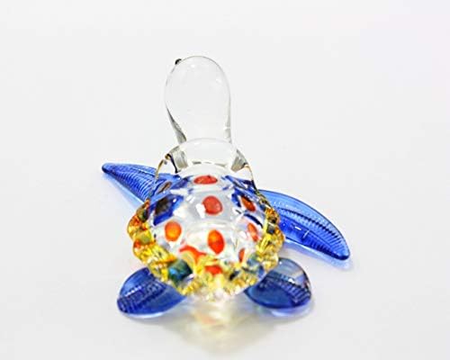 Bizbn Mini Swepting Turtle זכוכית מיניאטורות צלמיות צלמיות אוסף עיצוב בובות בעלי חיים קטנים בעבודת יד 2