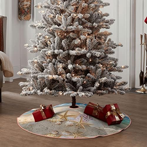 כוכב ים חוף השנה החדשה עץ חג המולד חצאית עץ עץ חצאית בגודל 30/36/48 אינץ '
