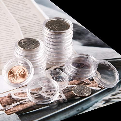 100 חתיכות 25 ממ מטבע כמוסות מחזיק עם פלסטיק אחסון ארגונית תיבת עבור מטבע אספקת אוסף