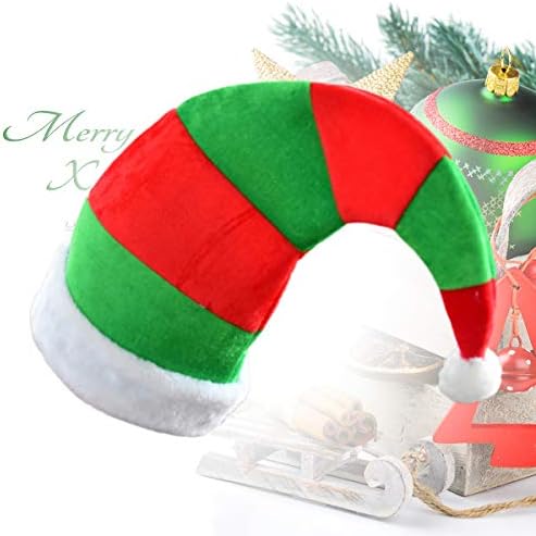 חג המולד כובע תלבושות כובע 2 יחידות חג המולד שדון כובעי דקורטיבי אדום ירוק פסים פום פום כיסוי