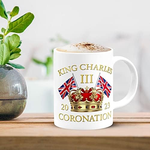 ספל המלך צ'ארלס השלישי, כתר הכתרת המלכים, ספל לקפה תה, כוס תה 350 מל בזיכרון המלך החדש של בריטניה,