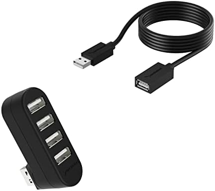 SABRENT 4-PORT USB 2.0 HUB + 22AWG 6 רגל USB 2.0 כבל הרחבה