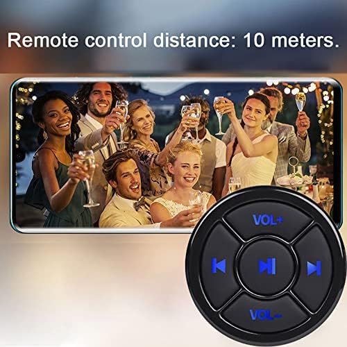 כפתור המדיה של Xixian, כפתור מדיה אלחוטית BT5.0 שלט רחוק הגה רכב גלגל גלגל קרן מרחוק למוזיקה הפעל Selfie תואם