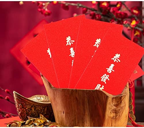 12 יחידות מעטפות אדומות סיניות, 6.69 על 3.54 בשנה הסינית החדשה מעטפות אדומות כיסי כסף מזל הונג באו מעטפות
