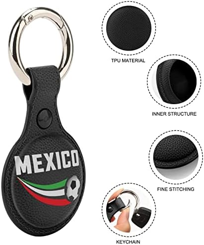 מקסיקו דגל כדורגל מגן מקרה תואם עבור איירטאג אנטי אבוד איתור מחזיק עם מפתח טבעת עבור ארנק צווארון מטען חתול כלב