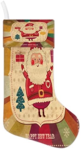 שנה טובה ברדי, חבילה 1 חבילה גרב חג המולד, סנטה קלאוס חמוד סופר רך גרבי חג המולד גרבי קטיפה תלייה לגרביים