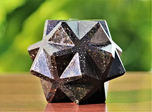 גבישי נואומיט שחור טבעי מלוטש קוורץ ריפוי אבן מטאפיזית מגולפת 20 נקודות מדיטציה כוכב קדוש פנג שואי