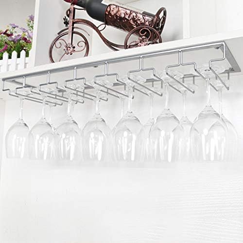 תחת ארון מחזיק זכוכית יין, משקפי גזע רכוב על קיר אחסון קולב מארגן מתכת ברזל למטבח בר -מטבח -סילוב L70XW22.5
