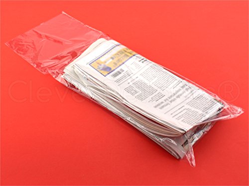 שקיות עיתונים של Cleverdelights - 7.5 x 21 - 500 חבילה - 0.8 מיליטר - שקיות ניילון שטוחות ברורות