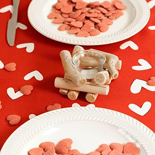 Arkeny Valentine שולחן שולחן 60 * 84 אינץ 'מלבן אדום לב אדום שולחן ולנטיין בד אהבה שלט חג דקורטיבי שולחן