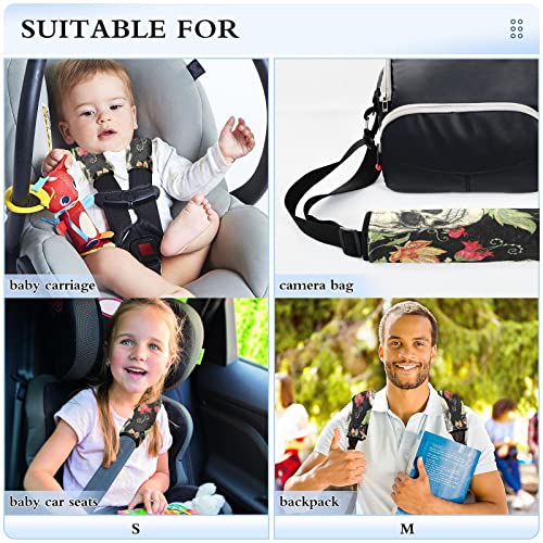 גולגולות פרחי וינטג 'חגורת בטיחות מכסה 2 רצועת מושב מכונית מכסה כרית חגורת בטיחות רכה סופר עבור