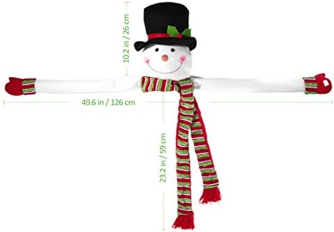 STOBOK 1 PC איש שלג עץ חג מולד חיבוק, עץ חג המולד טופר שלג חיבוק עם צעיף כובע עליון וזרועות נראות