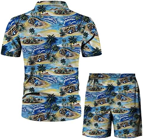 2023 חולצה קצרה מכופתרת חדשה מכנסיים מודפסים מכנסיים קצרים חוף שרוול קיץ אביב אביב חליפת גברים מזדמנים מזדמנים
