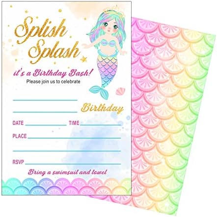 כרטיס יום הולדת לילדים ורוד, כרטיס יום הולדת בתולת ים, כרטיס יום הולדת מצחיק חמוד, כרטיסי יום הולדת לילדים