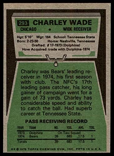 1975 Topps 293 Charley Wade Chicago Bears Ex Bears St.