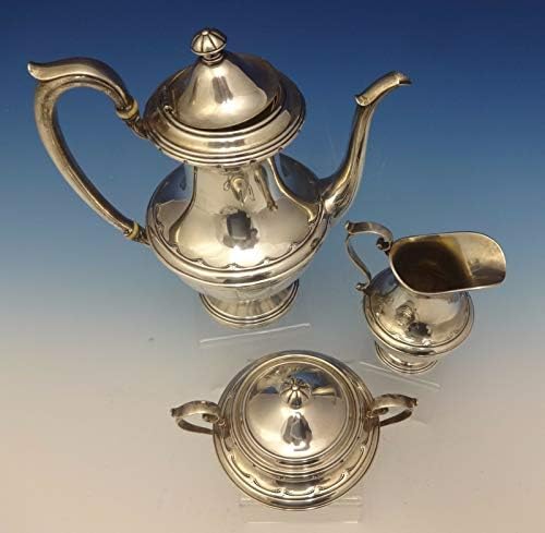 קולוניאלי ישן מאת Towle Sterling Silver Tea Set 3 pc קפה סוכר קרם
