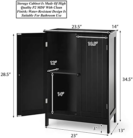 שחור 2 דלתות אחסון רצפות ארון מקלחת מקלחת מצעי מגבות מוצרי טיפוח אחסון מערכת אחסון כניסה לאחסון