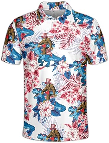 טוהומה, חולצות פולו גולף מצחיקות של גברים מצחיקים שרוול קצר בדוגמת חולצת פולו הוואי בהוואי אמריקאית