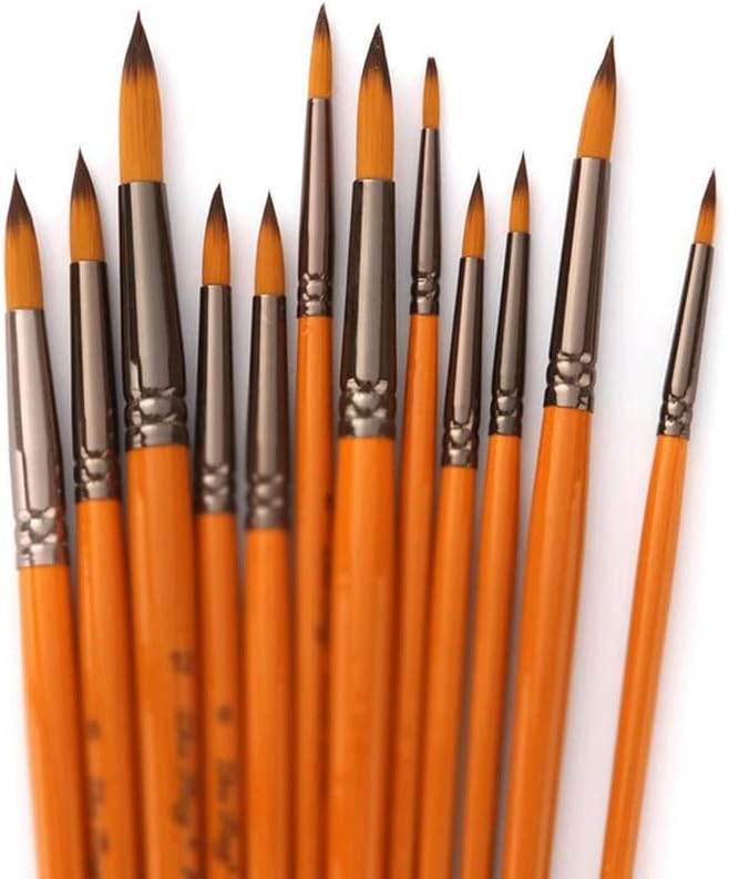 12 יח ' סט אמנות עט וו קו ניילון עץ מברשות צבע עבור צבעי מים שמן ציור אמנות אספקת ערכת