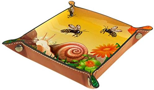 מגש מארגן שולחני דבורים חלק, מגש יהירות, מארגן אחסון, מגש שידה, מגש Catchall for Change Coin Key