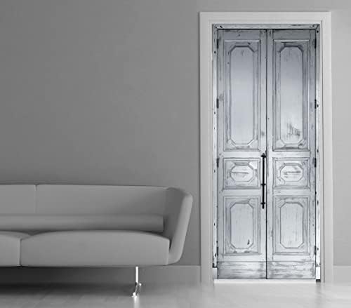 Trompe l 'Oeil Door Polyvinyl Polyvinyl, אמנות קיר, לבן, 83 x 0.1 x 204 סמ