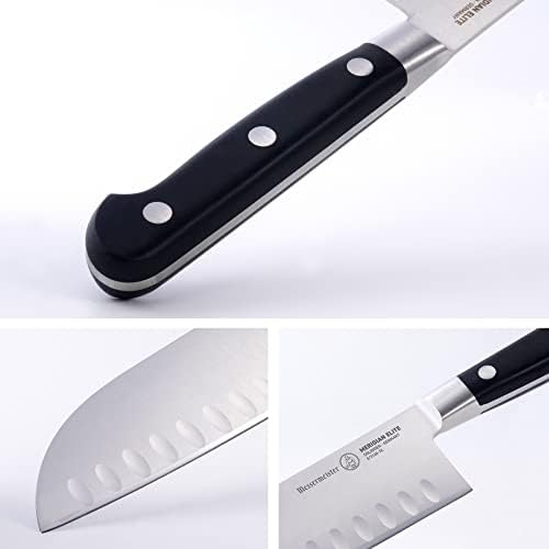 Messermeister Meridian Elite 7 Kullenschliff Santoku סכין - סכין שף יפני - להב סגסוגת פלדה גרמנית - עמיד בפני