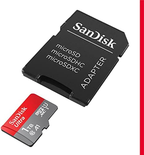 כרטיס זיכרון של סנדיסק 1 טרה-בתים עם מתאם-עד 150 מגה-בייט לשנייה, סי-10, יו-1, איי-די מלא, איי-1, כרטיס מיקרו-אס