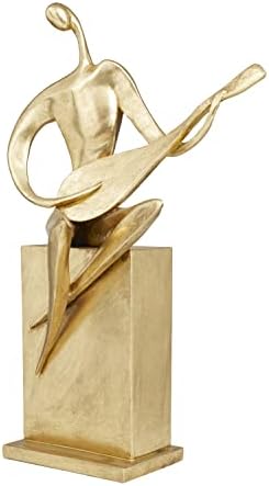 דקו 79 פסל מוזיקאי פולסטון, 11 x 7 x 20 , זהב