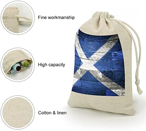 סקוטלנד דגל ישן עץ שרוכי אחסון שקיות סוכריות מתנת שקיות לשימוש חוזר מתקפל וקומפקטי רב תכליתי כיס