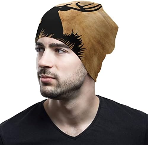 צבי איילים צללית יוניסקס כובע כפה כובע גולגולת חמה כובע כובע כובע שינה מזדמן בגודל אחד