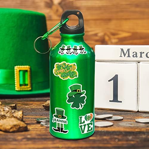 100 יחידות סנט פטריק מדבקות לילדים חמוד אירי ירוק שמרוק מדבקת ויניל אטום למים למטען בקבוק מים