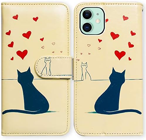 12 מיני מקרה, שחור חתול לבן חתול באהבה עור להעיף טלפון מקרה ארנק כיסוי עם כרטיס חריץ מחזיק מעמד עבור