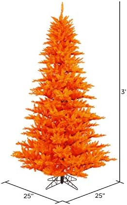 Vickerman 3 'Fir Orange Artificial Artificial, Lintit - Fio Fir חג המולד - עץ חג המולד - עיצוב בית