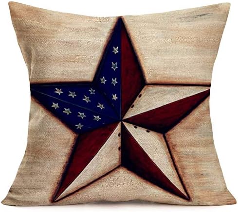 סט קינקינגו של 4 וינטג 'דגל אמריקאי זריקת כריות כיסויי כרית 4 ביולי יום העצמאות ארהב מארז כרית