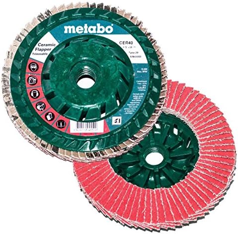 Metabo 629455000 4.5 x 5/8 - 11 פלאפר קרמי חומר שוחקים דיסקים דש 40 חצץ, 5 חבילה