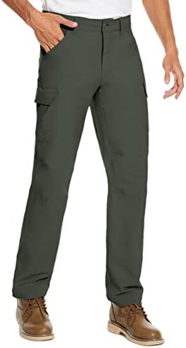מכנסי הליכה של Puli לגברים עבודה קלה משקל מטען אטום למים נמתח מכנסיים חיצוניים נינוחים מזדמנים עם