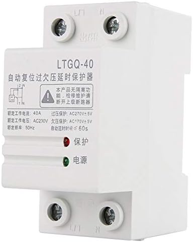 230VAC 2P40A ממסר מגן מתח מתכוונן מעל וממסר הגנה על מתח ממסר איפוס אוטומטי אור כפול מצביע על