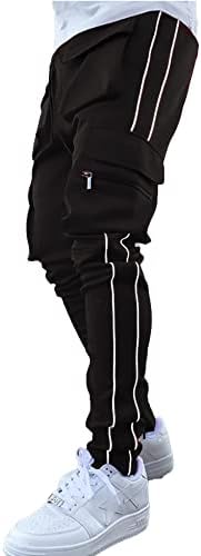 מכנסי מטען רפלקטיביים של Paodikuai מכנסיים היפופ פאנק ג'וג'ר רוק רחוב הרמון מכנסי טרנינג מכנסיים עם כיסים